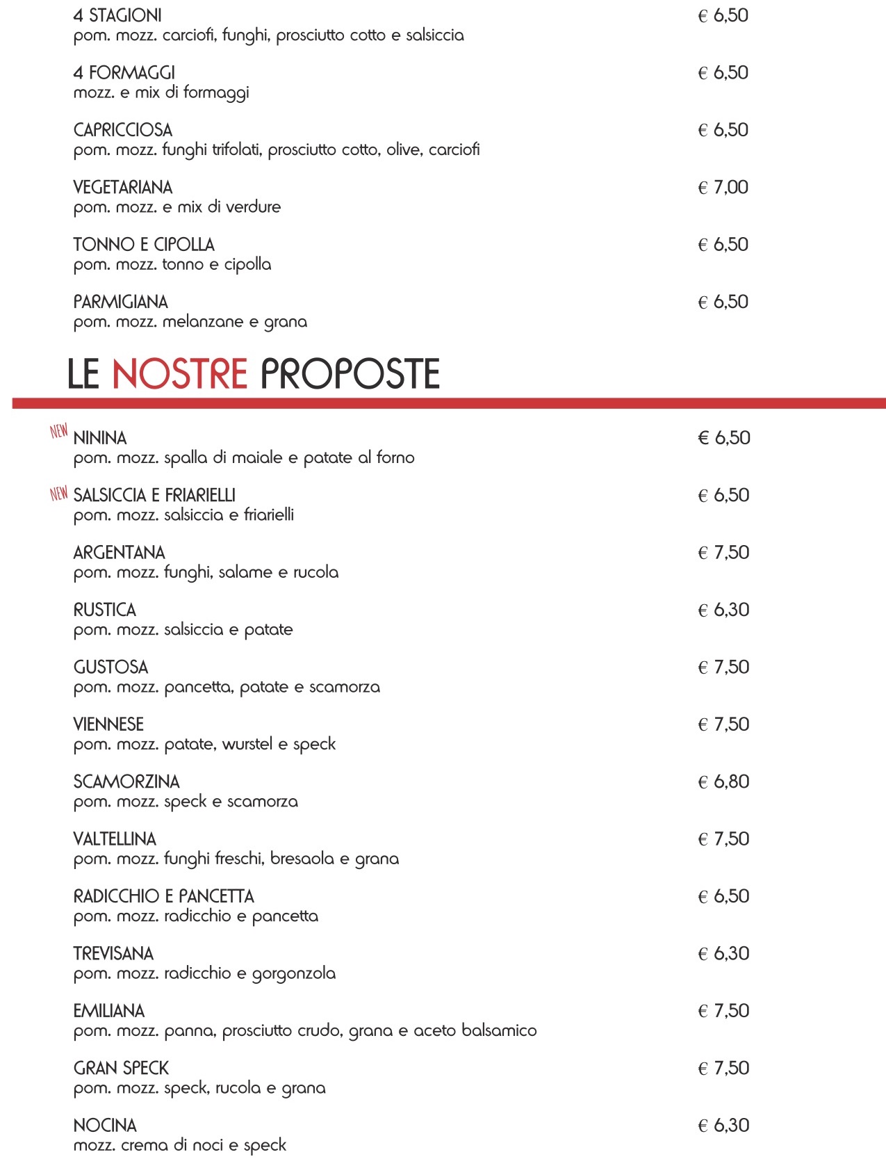 Pizzoteca menu 2
