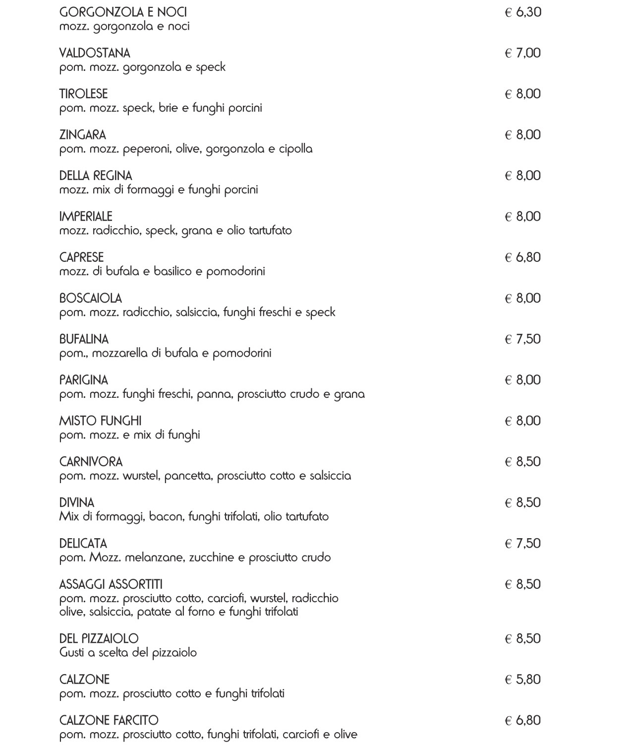 Pizzoteca menu 3